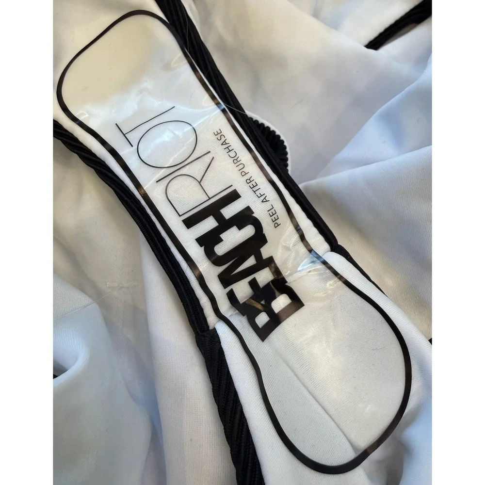 BEACH RIOT BLACK WHITE COLORBLOCK JOYCE STRIPE ONE PIECE SWIMSUIT FREE PEOPLE XS